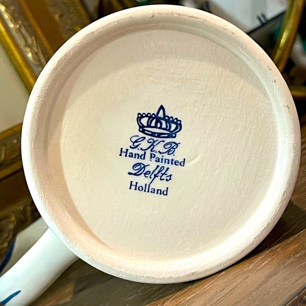 Vintage (1940) G.K.B. Hand Painted Whaleship Lagoda Delfts Holland Mug or Stein - Picture 5 of 9